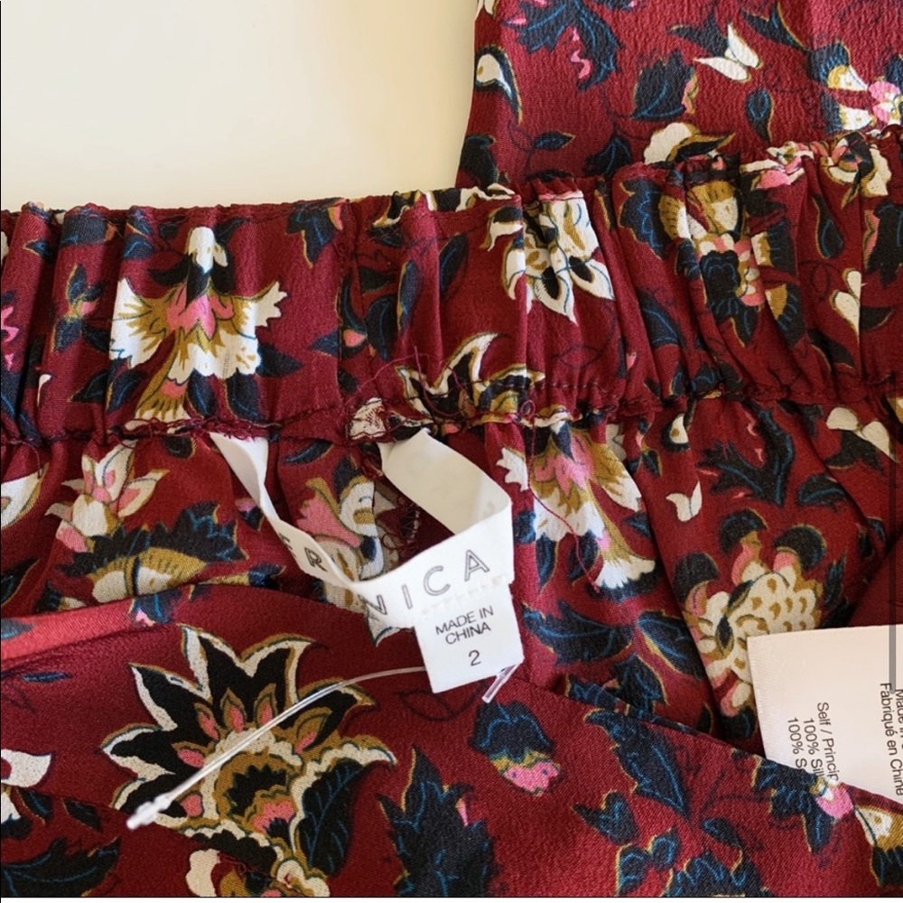 Veronica Beard Silk High Rise Floral Wide Leg Flare Pants Women’s Size 2 - Picture 6 of 10